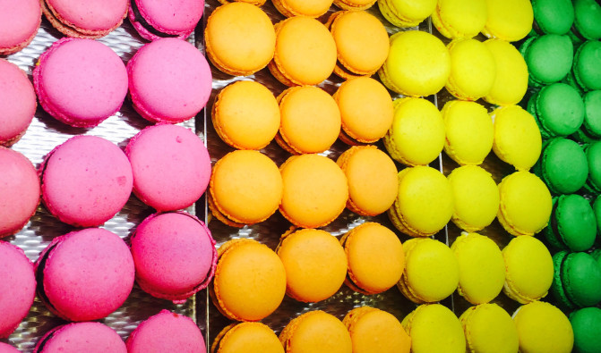 macarons olika färger